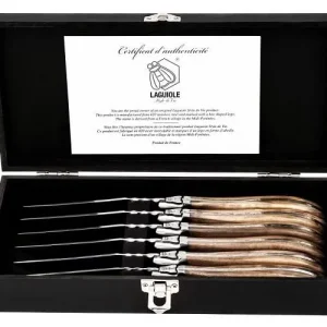 Laguiole Style de Vie Steakmesser Luxury Line Olivenholz - 6 Stück