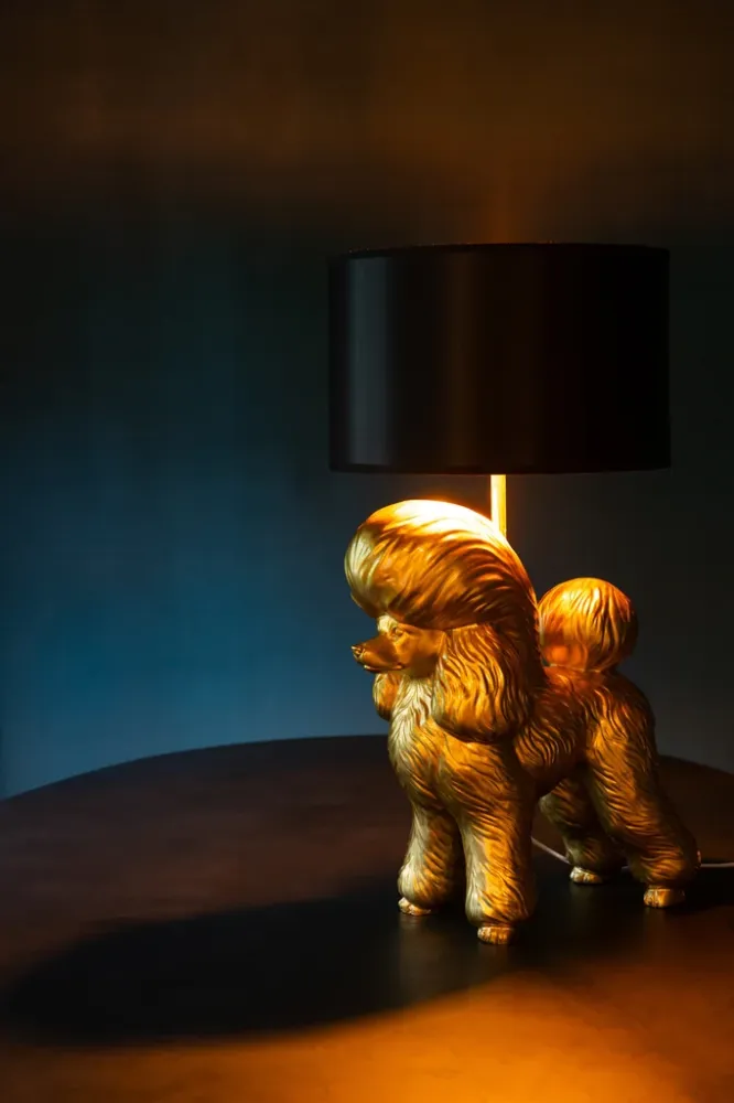 Lamp Poedel Hars Goud