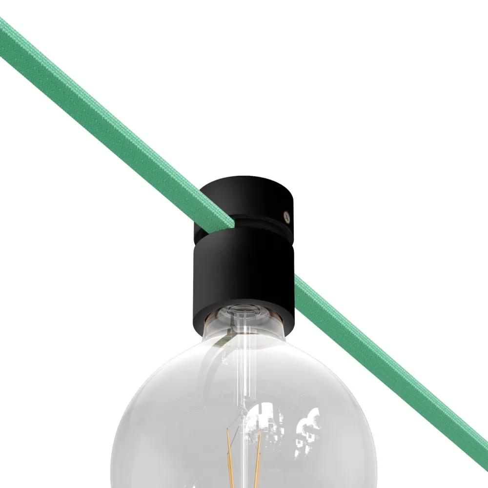 Lampenfassung aus Holz für Lichterkette und Filé-System. Made Italy – Schwarz