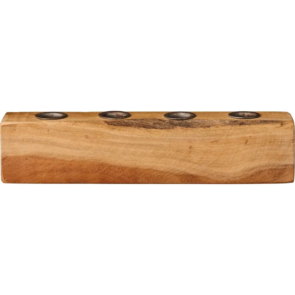 Ib Laursen - Kerzenhalter für 4 x 2,2 cm Kerzen Holzblock UNIKA