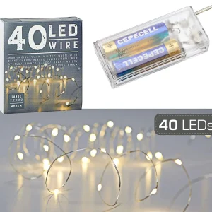 LED Micro Lichterkette 40 flammig mit Batterie