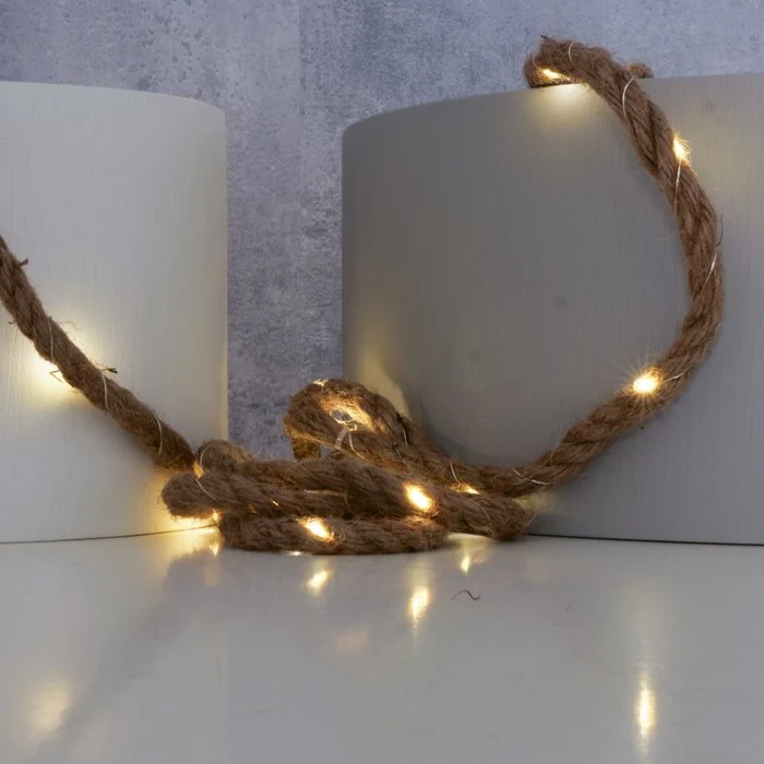 Lichterkette SOGA Juteseil 330 cm