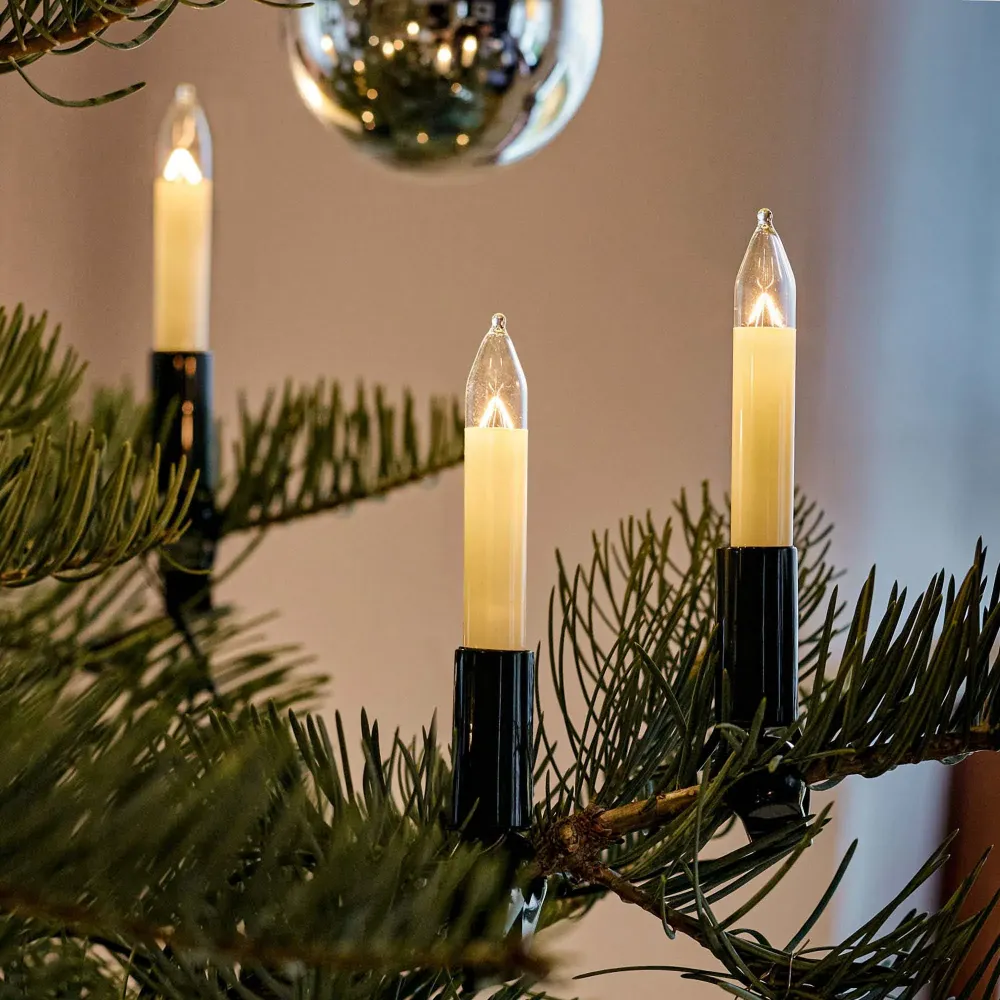 Lichterkette Weihnachtsbaum innen 20 teilig, Made Germany, Schaftkerzen, inkl. 3 Ersatzkerzen, Glühfaden