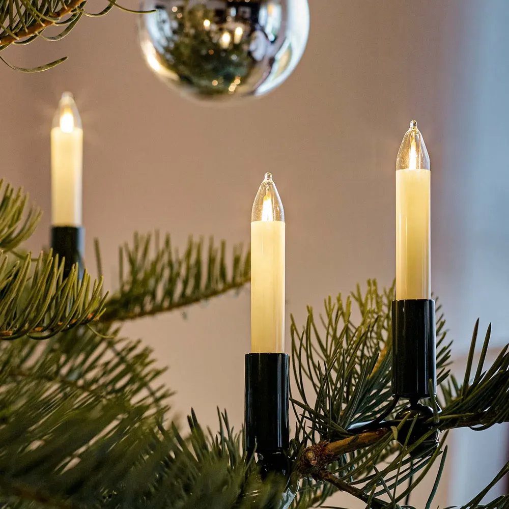 Lichterkette Weihnachtsbaum LED Filament, innen 30 teilig, Made Germany, Schaftkerzen