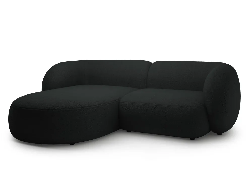 Linksseitige 2-Sitzer-Eckcouch KATE schwarzes Boucle