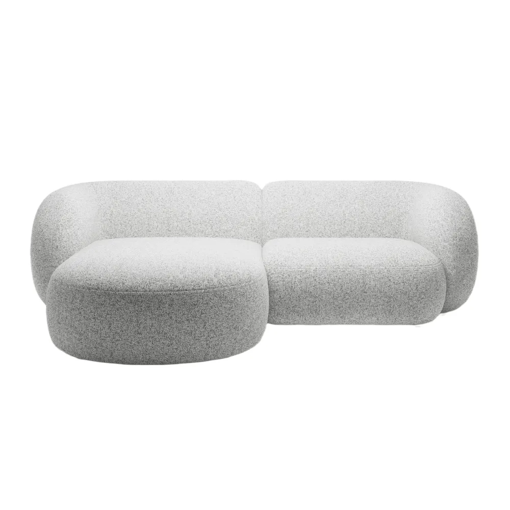 Linksseitiges 2-Sitzer-Sofa KATE hellgrau Melange