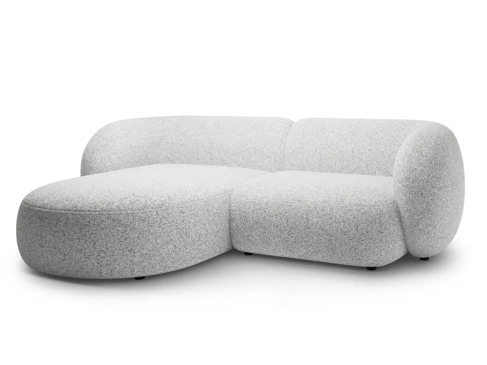 Linksseitiges 2-Sitzer-Sofa KATE hellgrau Melange