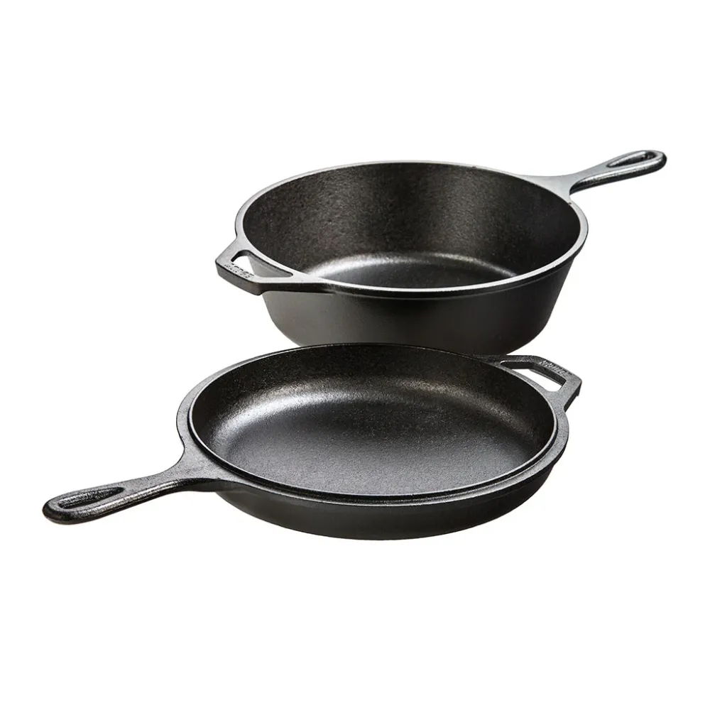 Lodge Eisen-Set aus tiefen Bratpfannen und flachen Bratpfannen