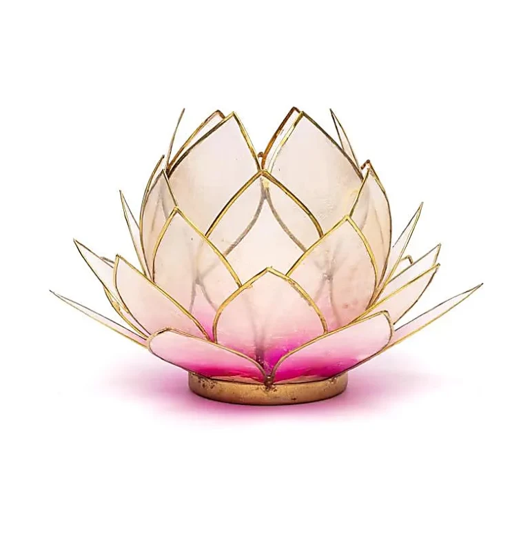 Lotus Kerzenhalter aus Capiz Muschel - pastell pink (Kopie)