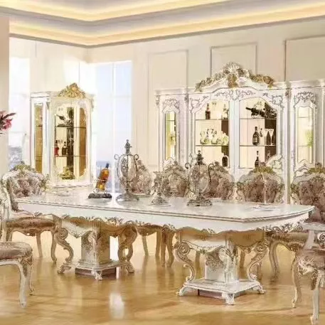 Luxuriöses, modernes Esszimmer-Set mit Tisch und Stühlen für Restaurants und Wohnräume, 10-Sitzer