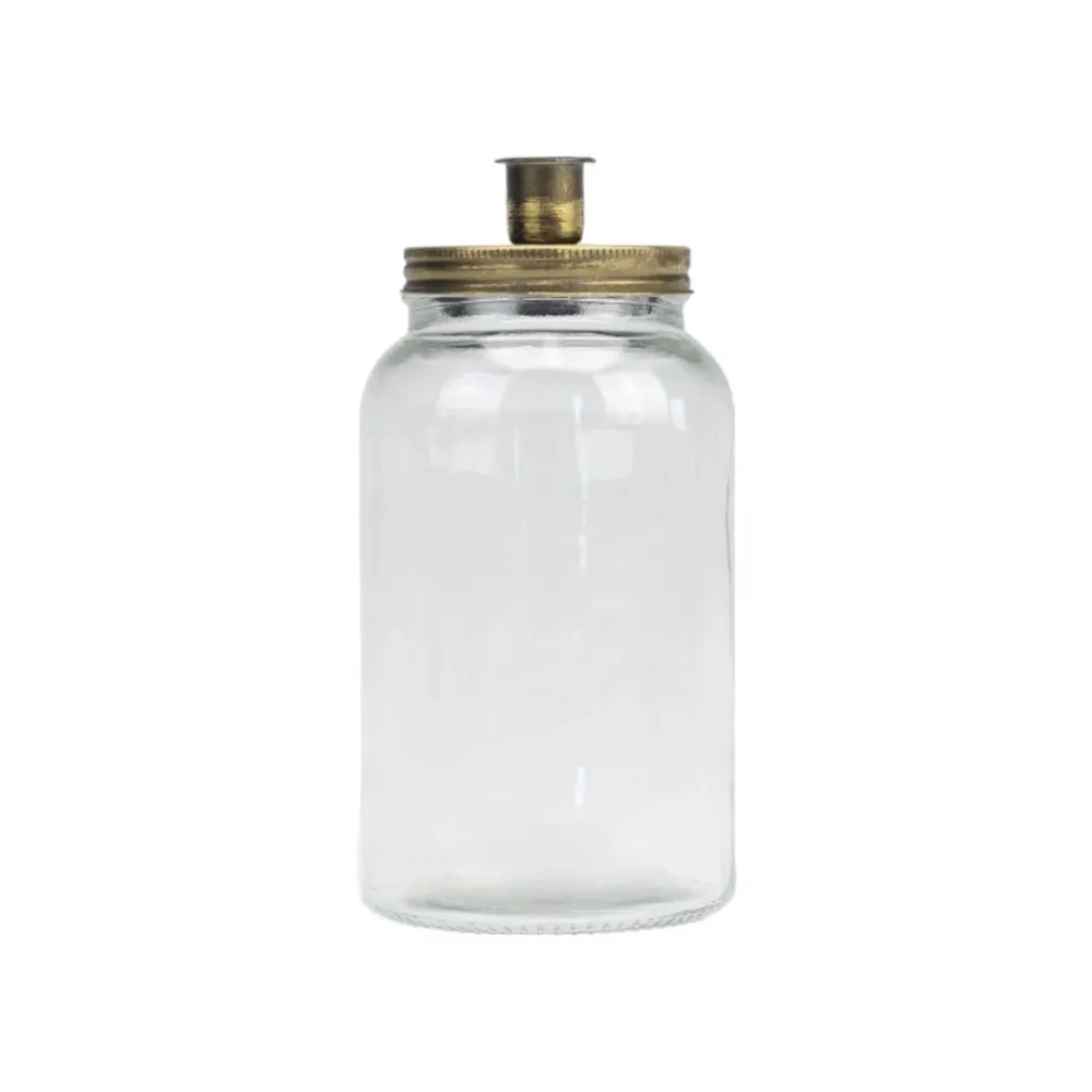 Maison d'Abri - Einmachglas mit Kerzenhalter 'Bari' (21 cm hoch, gold)