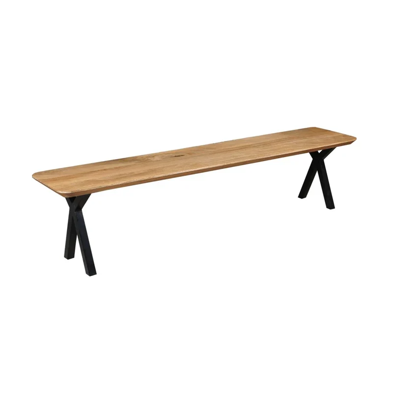 Mangoholz Esszimmerbank Salerno X-Fuß 200x40 cm Mahom