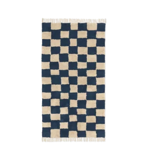 Mara Washable Rug - Deep Blue/Warm Sand