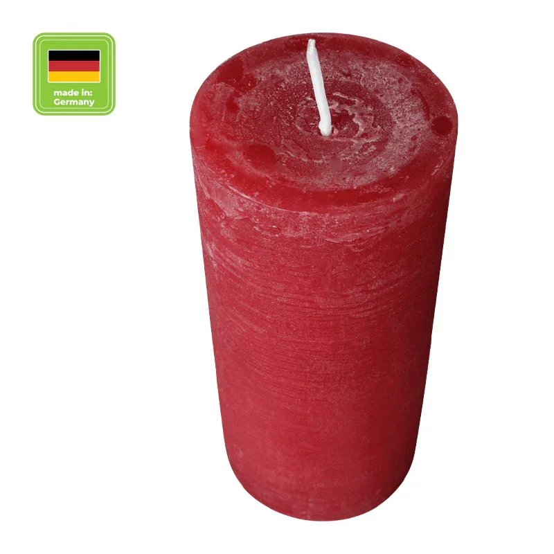 Marble Rustik Stumpenkerze Bordeaux, Wiedemann, 120/58 mm, Brenndauer ca. 42h, durchgefärbt