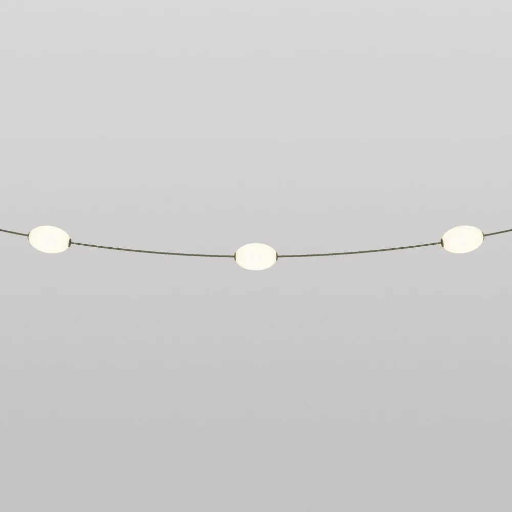 Marina3 – Outdoor-Lichterkette mit 3 Lichtpunkten, IP67 Olivgrün