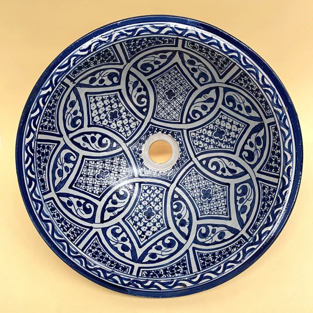 Marokkanisches Keramikwaschbecken aus Fez 40cm