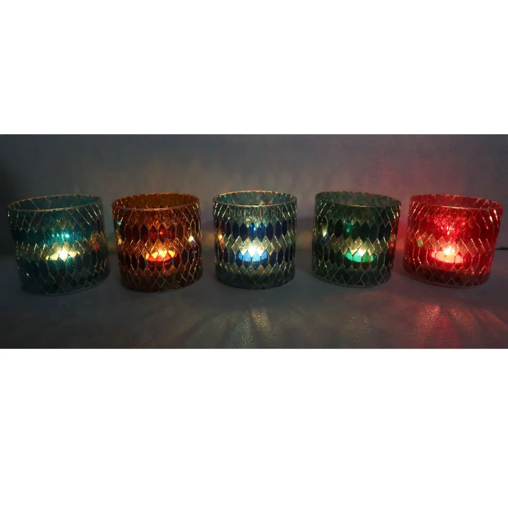 Marokkanisches Mosaik Windlicht Rayan M 5er Set