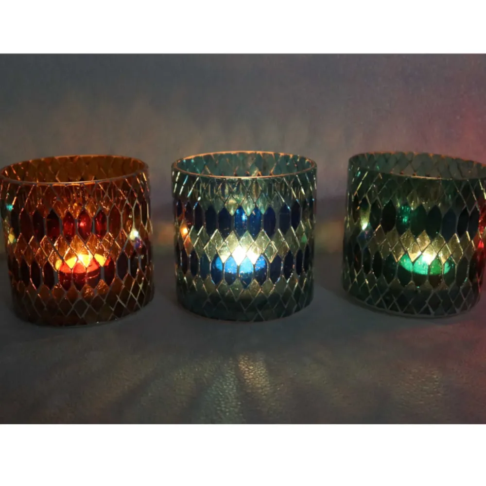 Marokkanisches Mosaik Windlicht Rayan M 5er Set