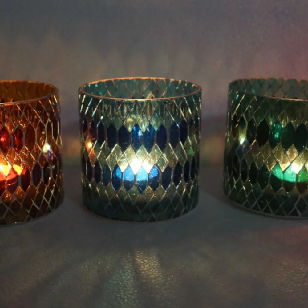 Marokkanisches Mosaik Windlicht Rayan M 5er Set