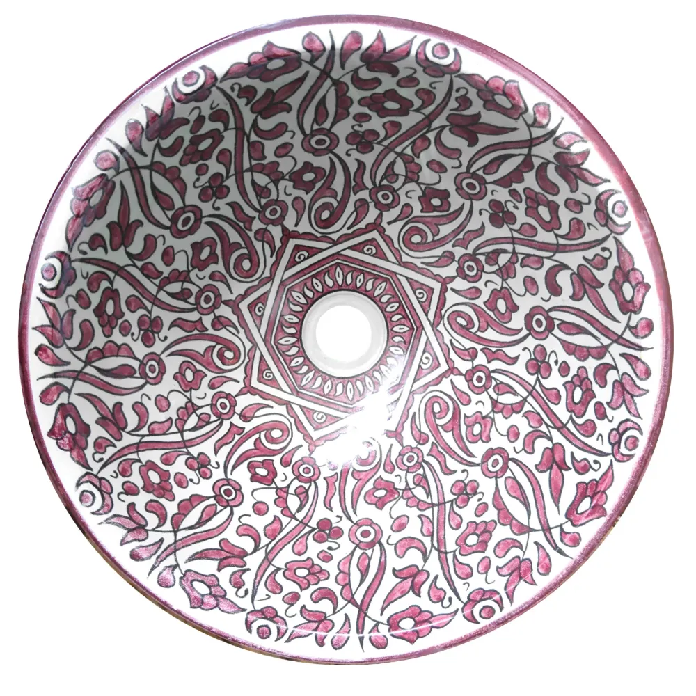 Marokkanisches Waschbecken Flore | Rot | Ø40cm