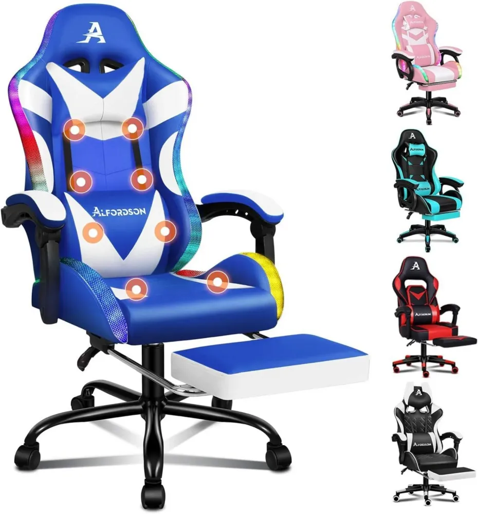 Massage-Gaming-Stuhl mit LED, ergonomischer