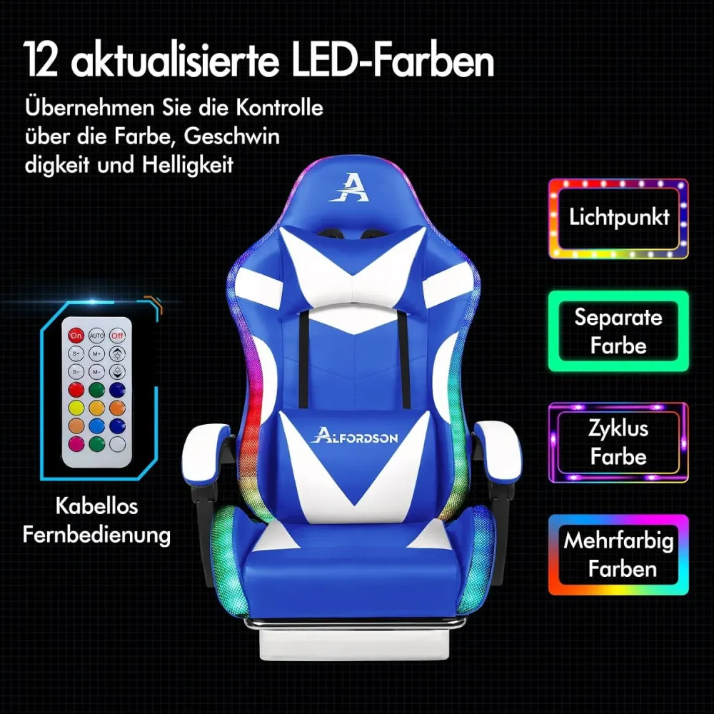 Massage-Gaming-Stuhl mit LED, ergonomischer