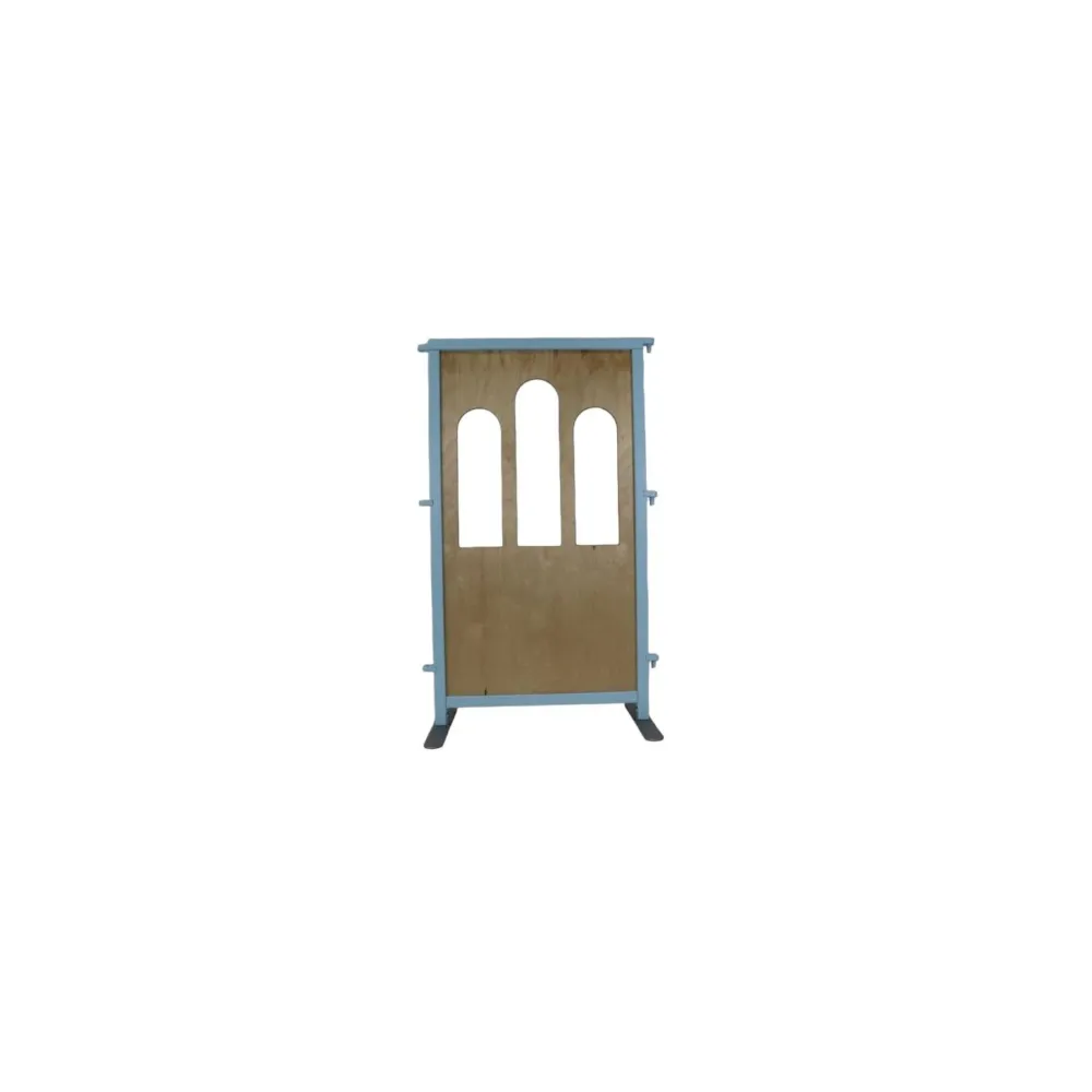 Maxi-Raumteiler Holzwand mit 3 Fenstern