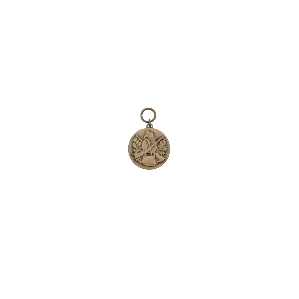 Medaille, 28mm, Messing, bronzefarbig, mit Öse(n) und Ring(en)