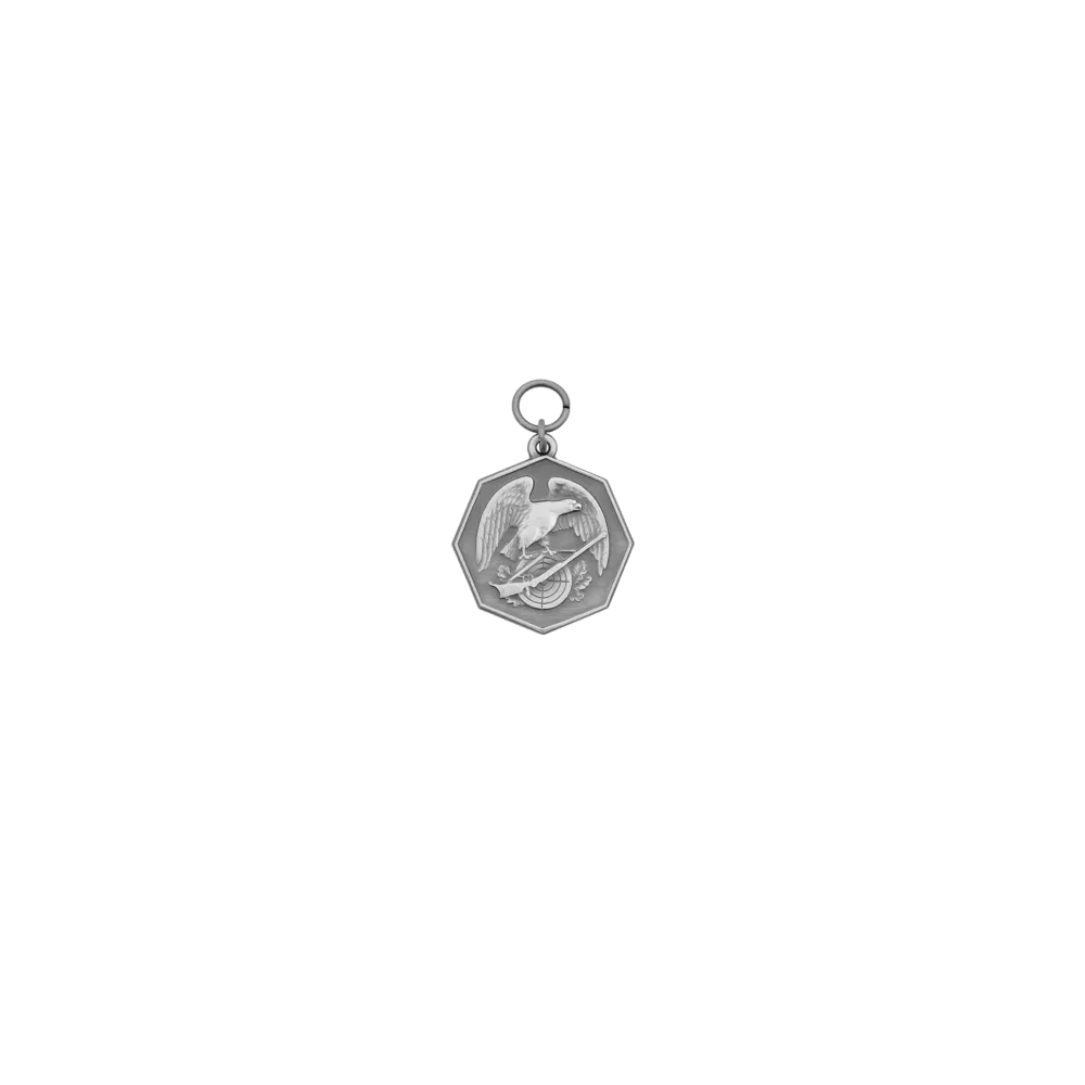 Medaille, 33mm, Messing, altsilber, mit Öse(n) und Ring(en)