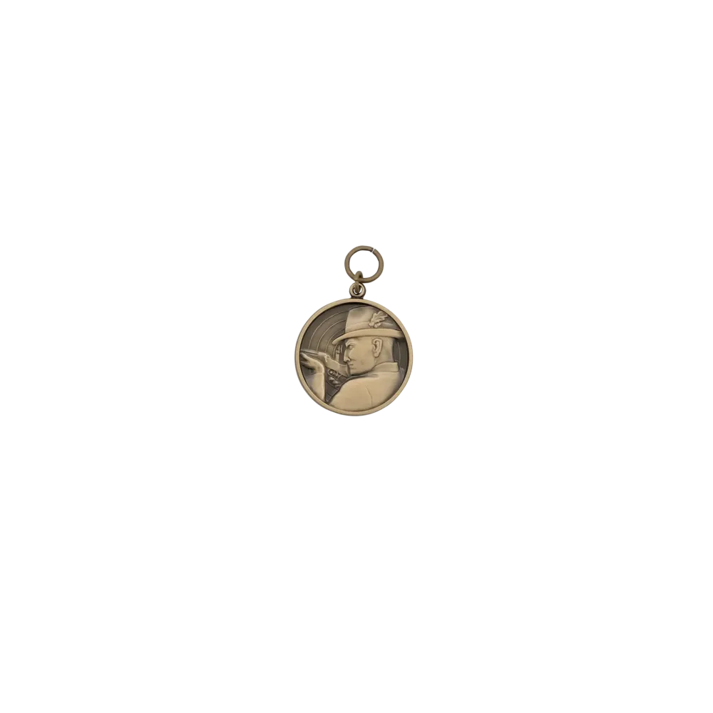 Medaille, 33mm, Messing, bronzefarbig, mit Öse(n) und Ring(en)