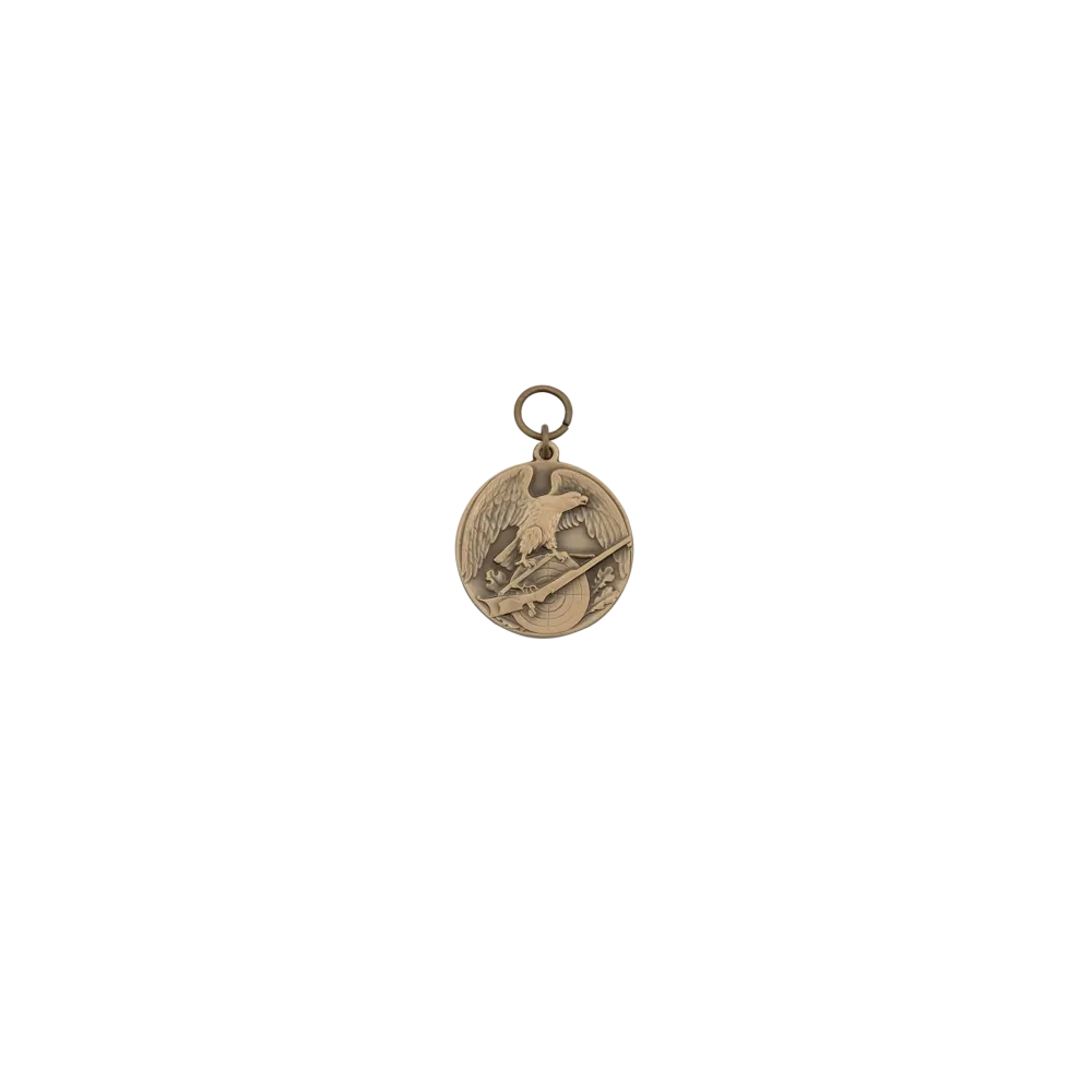 Medaille, 33mm, Messing, bronzefarbig, mit Öse(n) und Ring(en)