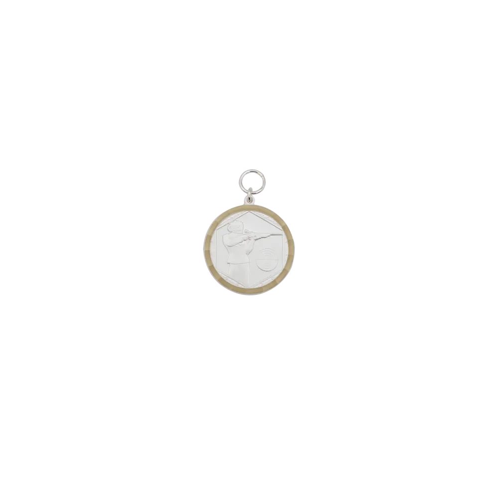 Medaille, Messing, versilbert, mit Öse(n) und Ring(en)