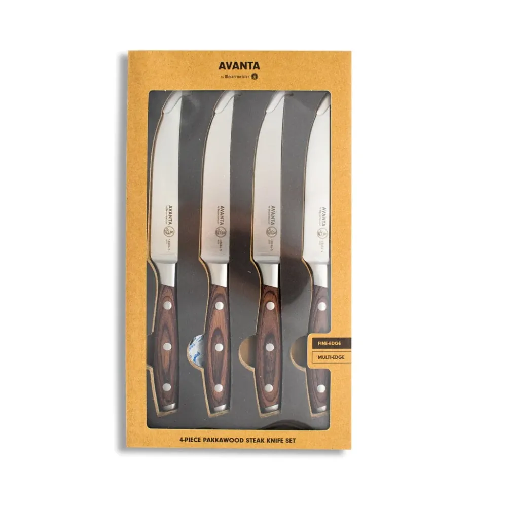 Messermeister - Avanta 4-teiliges Steakmesserset aus Pakkaholz