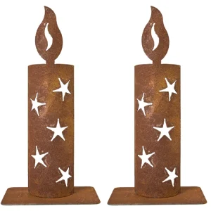 Metallkerzen Rost H=30 cm