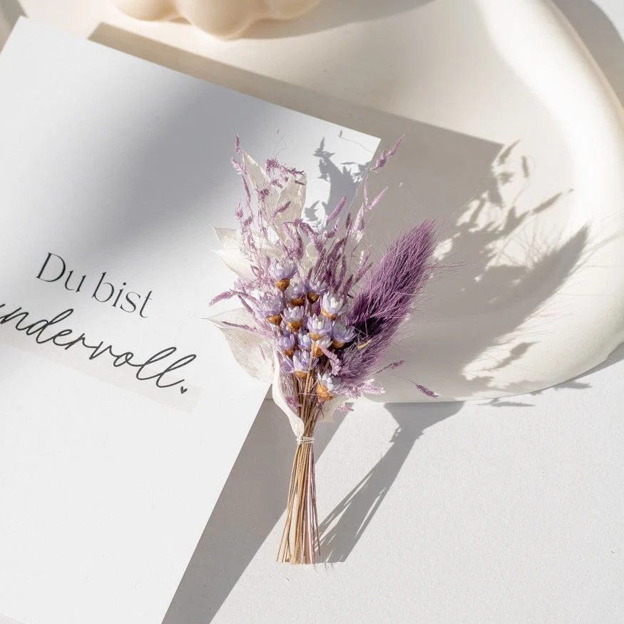 Mini Bouquet aus Trockenblumen "Wild Violet"