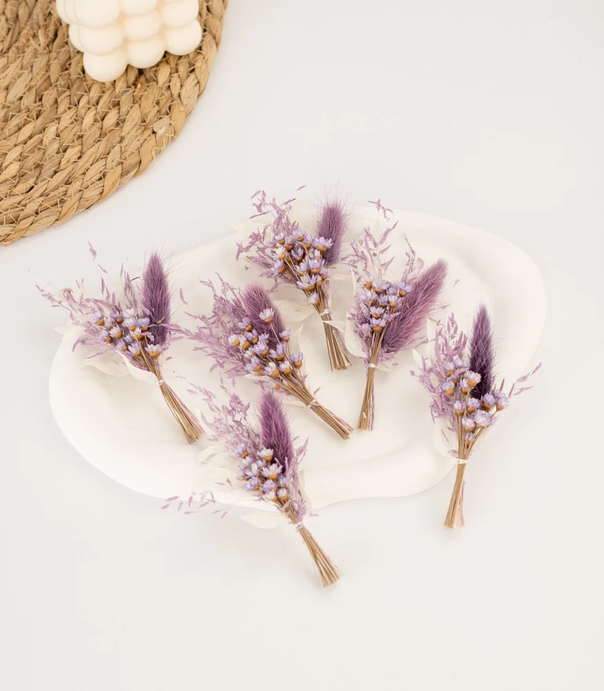 Mini Bouquet aus Trockenblumen "Wild Violet"