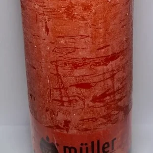 Müller Kerze POLAR weinrot 160/68mm - durchgefärbte Stumpenkerze mit Raureif-Effekt - Original Neuware