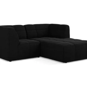 Modularer rechteckiger 2-Sitzer ALOHA schwarzem Boucle