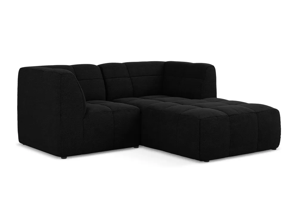 Modularer rechteckiger 2-Sitzer ALOHA schwarzem Boucle