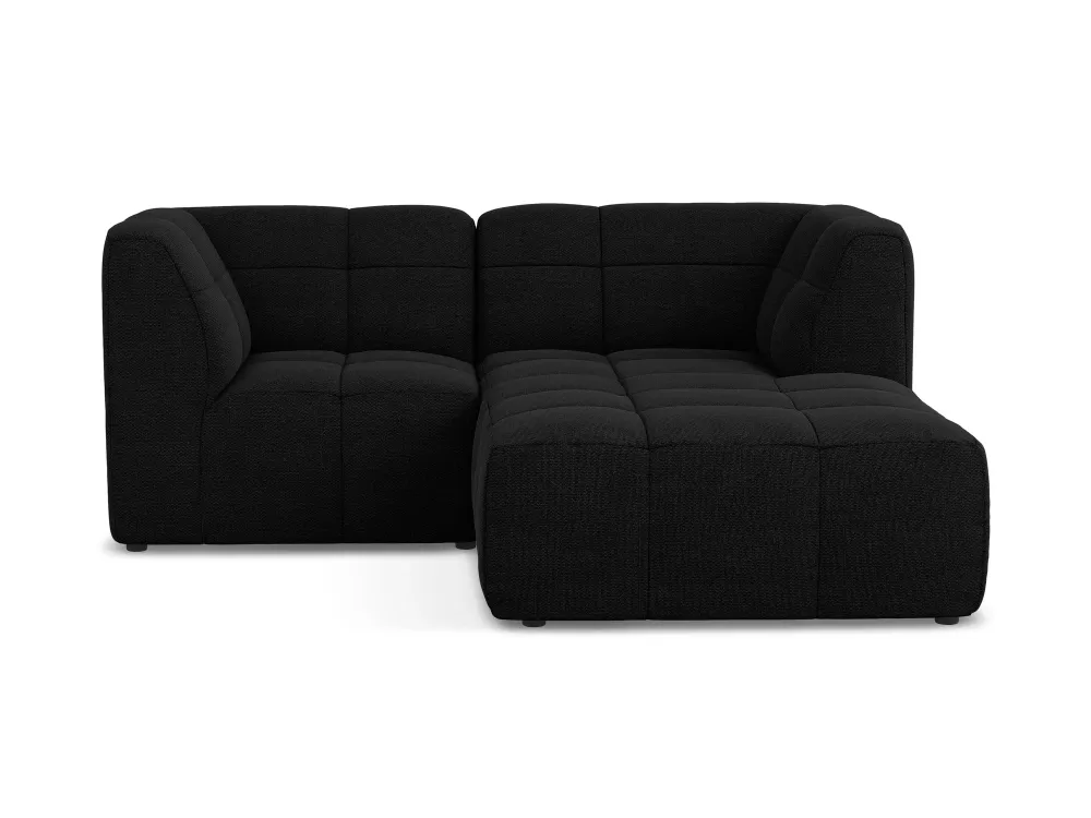 Modularer rechteckiger 2-Sitzer ALOHA schwarzem Boucle