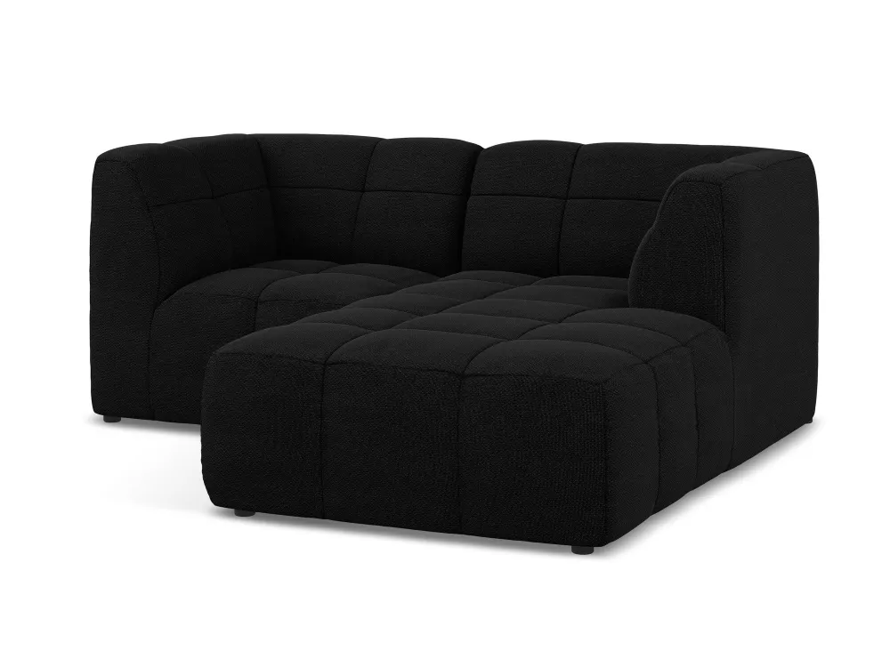 Modularer rechteckiger 2-Sitzer ALOHA schwarzem Boucle