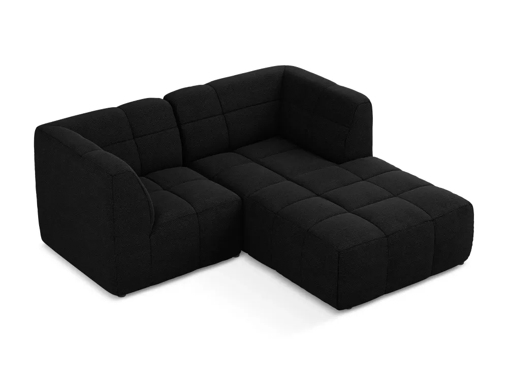 Modularer rechteckiger 2-Sitzer ALOHA schwarzem Boucle