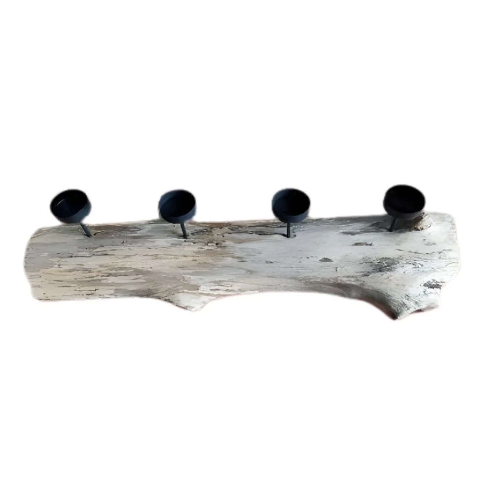 Natürlicher Kerzenhalter BRANCH 70cm Teakholz Advent Kerzen