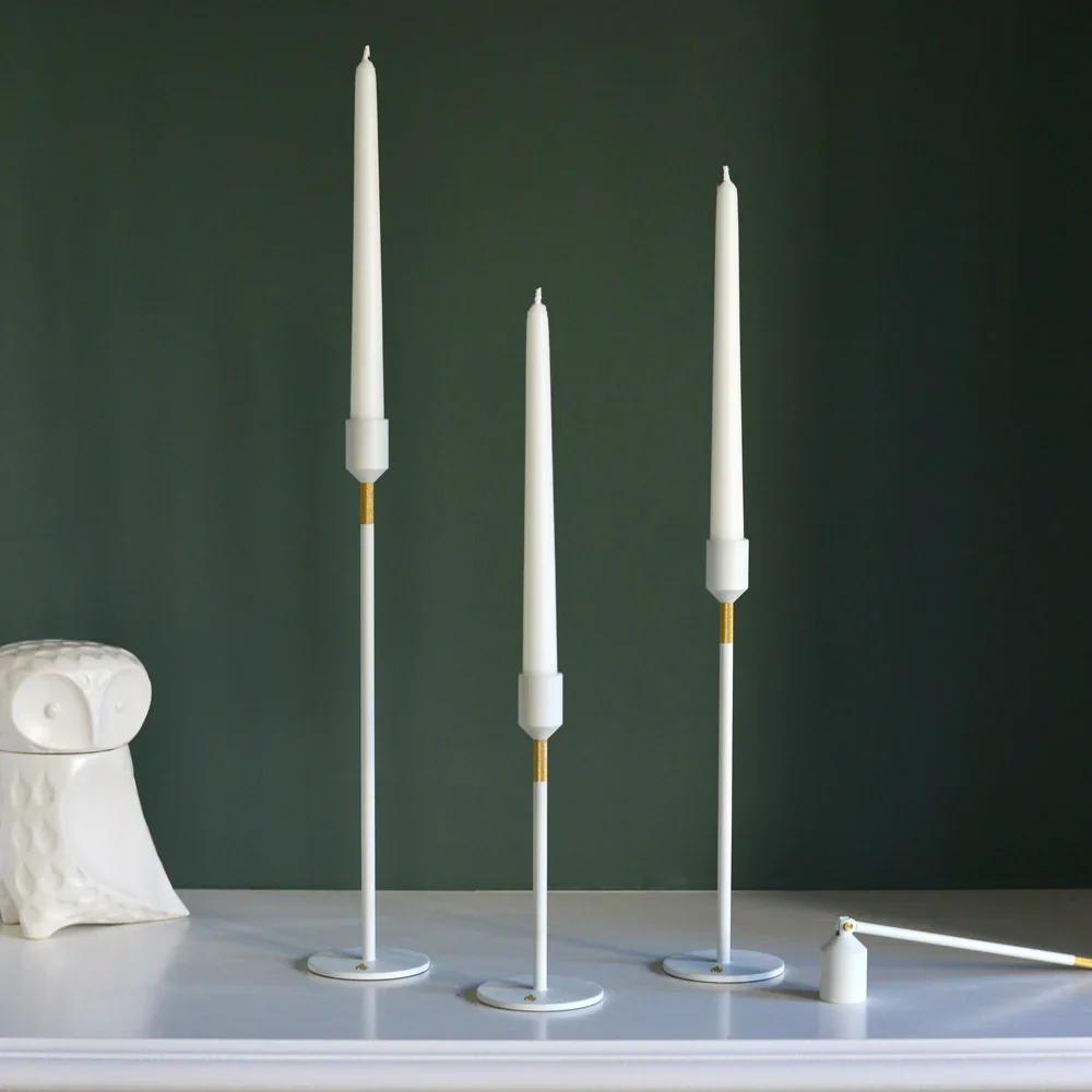 Nordic Flame Kerzenständer 19 cm, Weiß