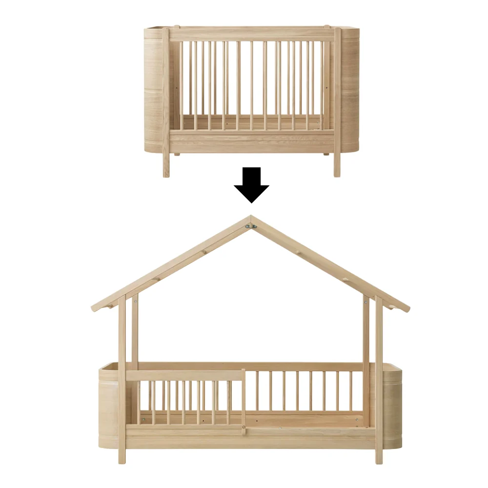 Oliver Furniture Umbauset Wood Mini+ Babybett zum Wood Mini+ Hausbett Eiche