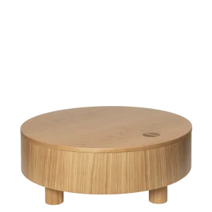 Olles Storage Table - Ø80 - Natural Oak Veneer