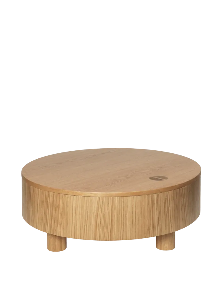 Olles Storage Table - Ø80 - Natural Oak Veneer