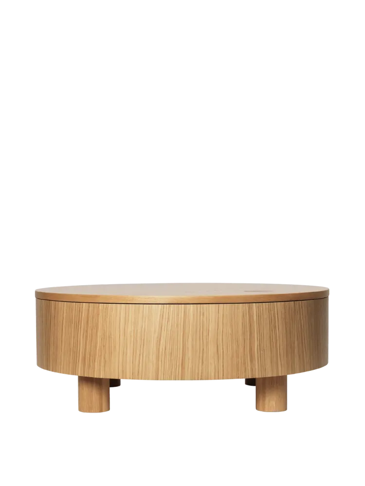 Olles Storage Table - Ø80 - Natural Oak Veneer