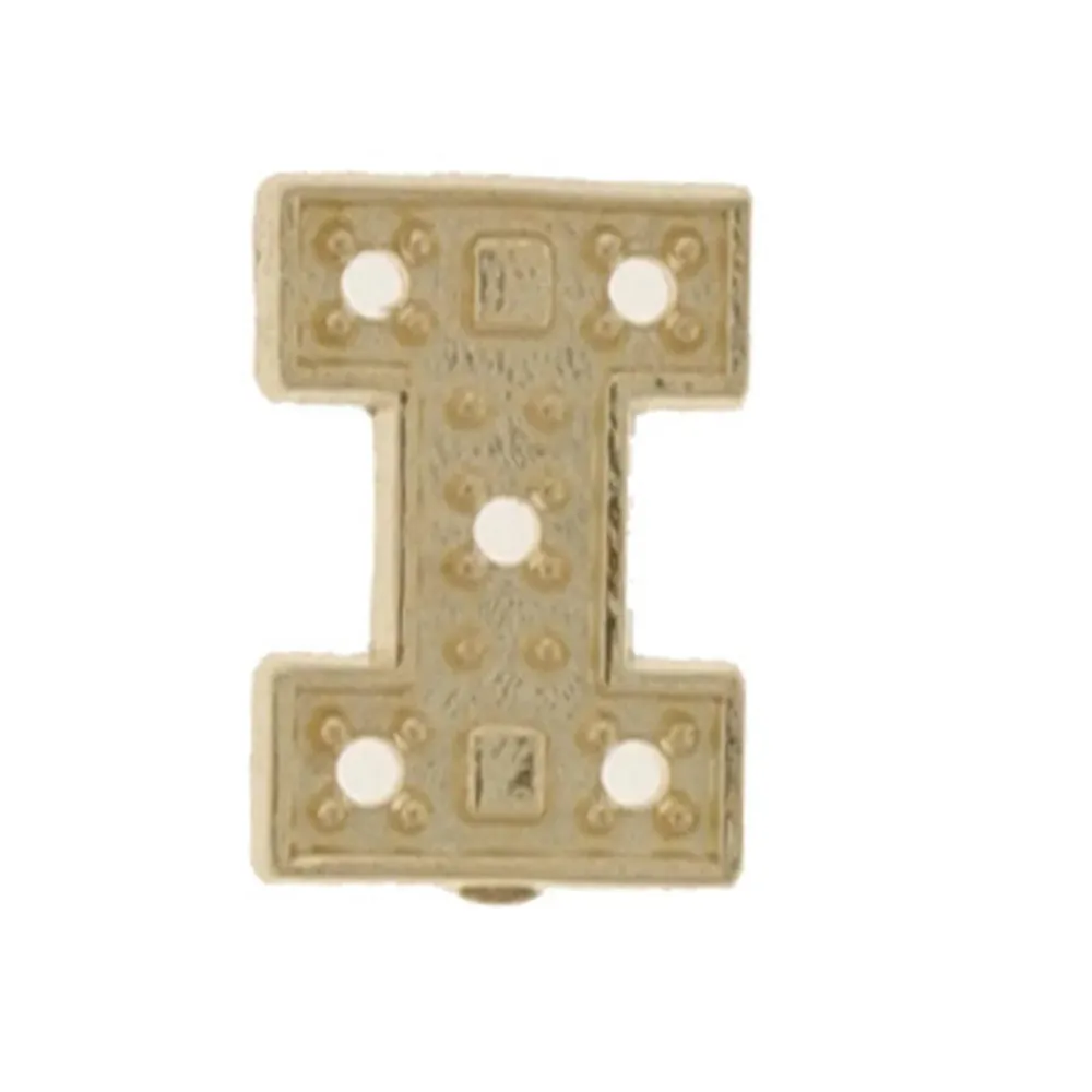 14K Gold Block Initial I – 8mm, Pre-Drilled .01pt Stone Otto Frei