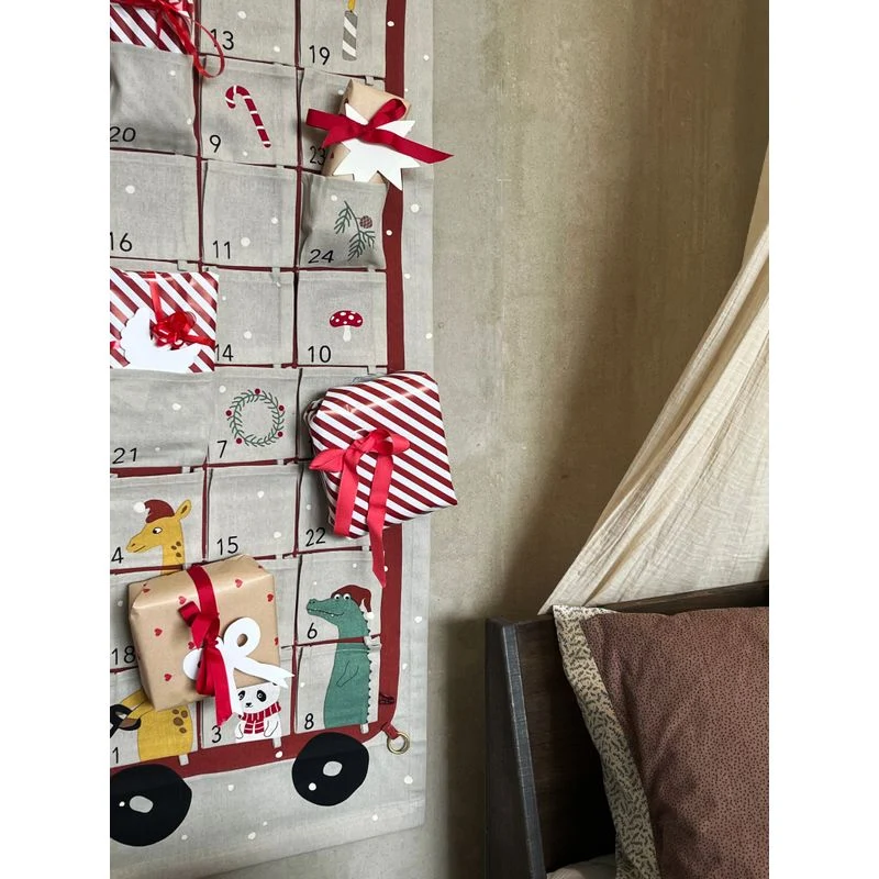 OYOY MINI Bus Weihnachts kalender-Ton/Rot